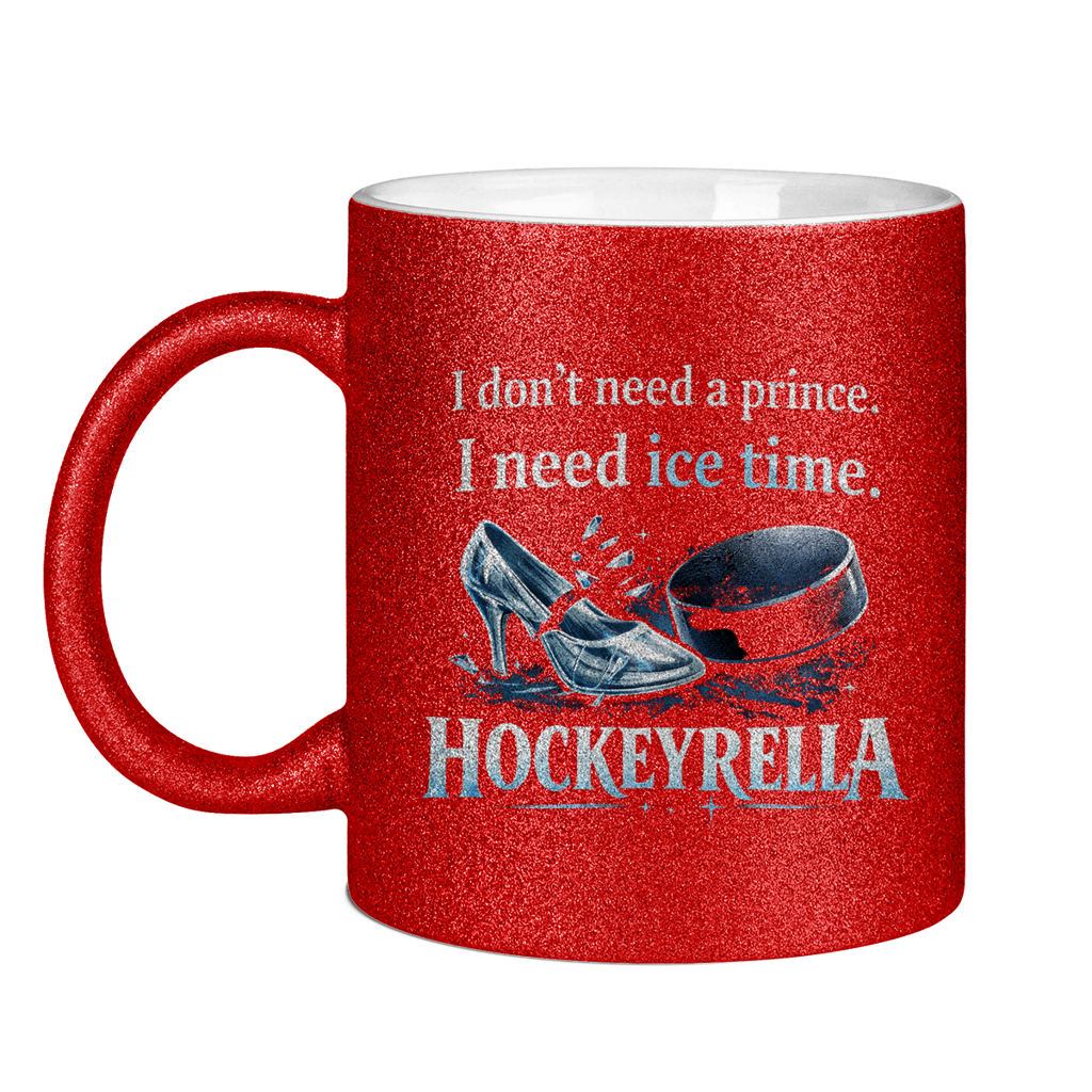 Glitzertasse NO PRINCE HOCKEYRELLA