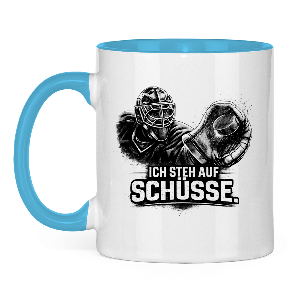 Tasse zweifarbig GOALIE - STEH AUF SCHÜSSE
