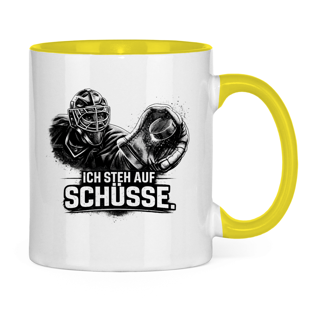 Tasse zweifarbig GOALIE - STEH AUF SCHÜSSE