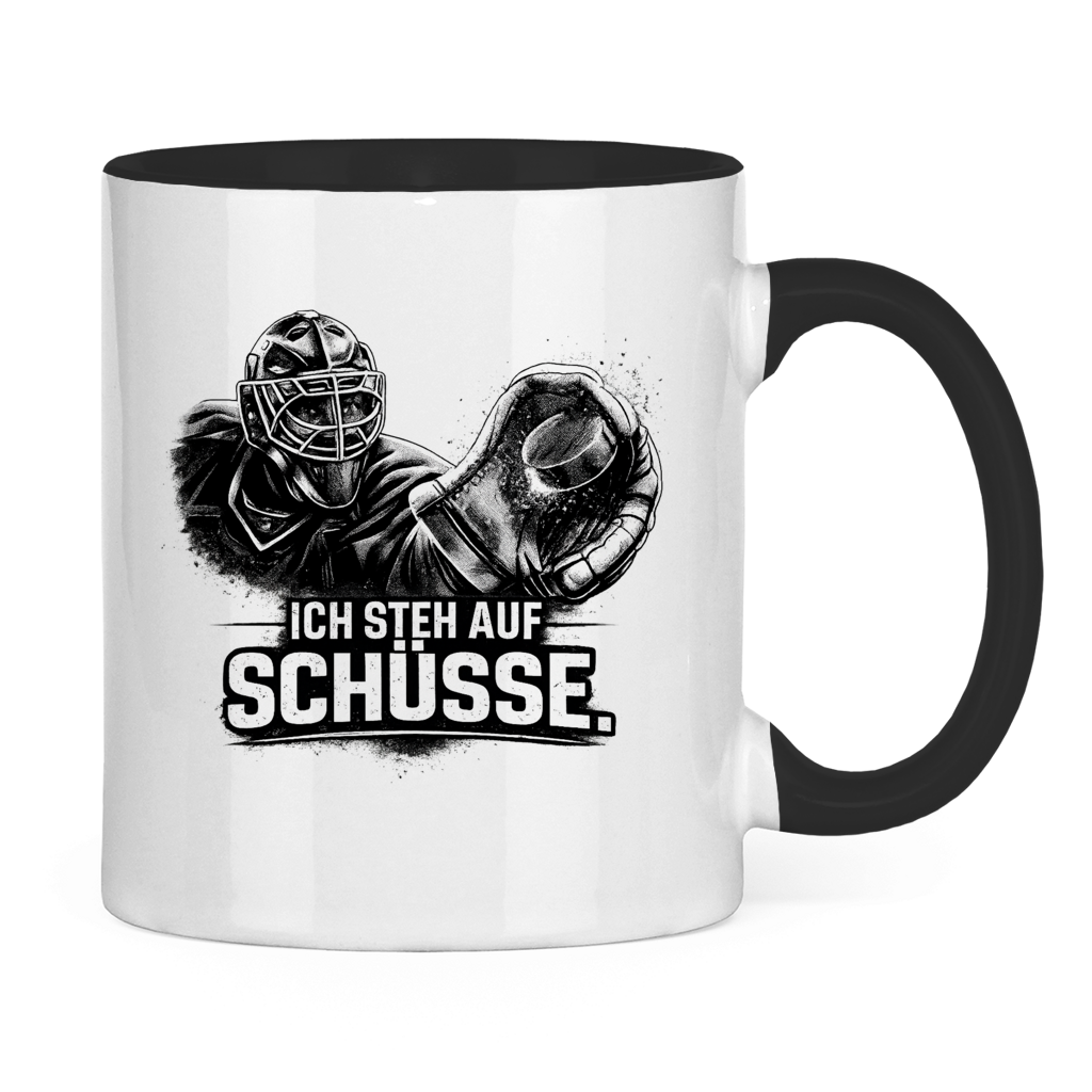 Tasse zweifarbig GOALIE - STEH AUF SCHÜSSE