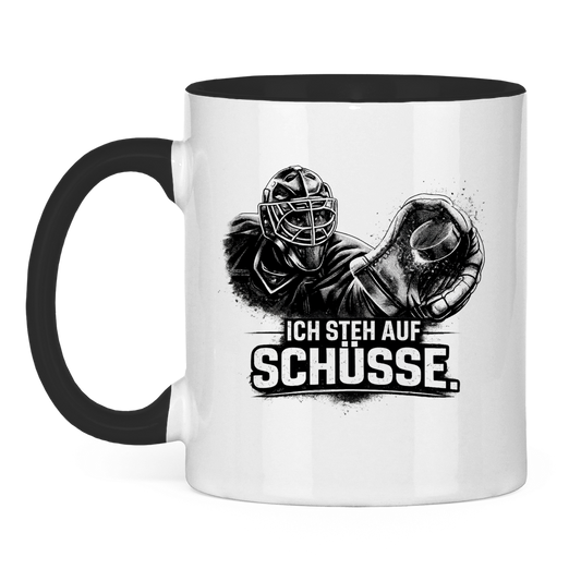 Tasse zweifarbig GOALIE - STEH AUF SCHÜSSE
