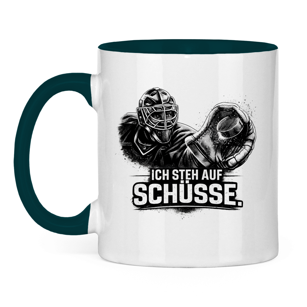 Tasse zweifarbig GOALIE - STEH AUF SCHÜSSE