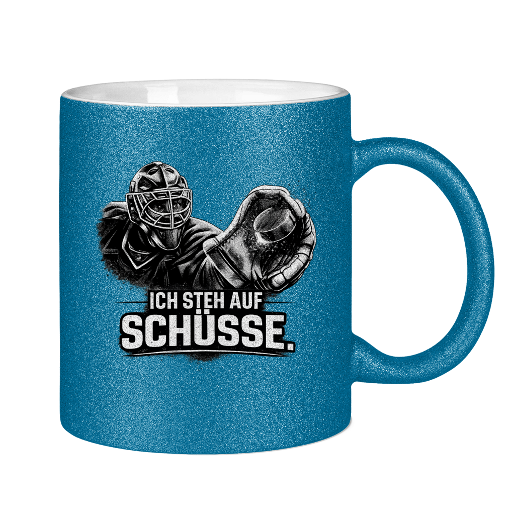 Glitzertasse GOALIE - STEH AUF SCHÜSSE