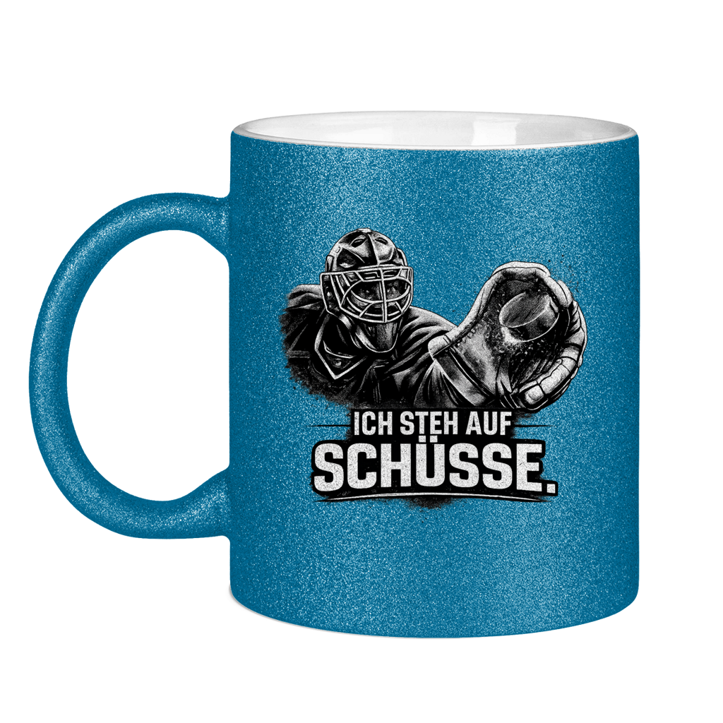 Glitzertasse GOALIE - STEH AUF SCHÜSSE