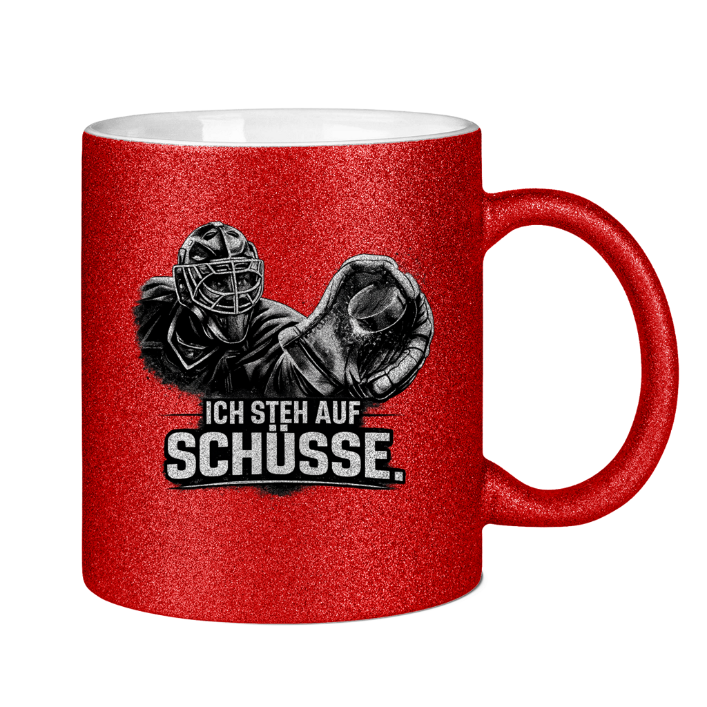 Glitzertasse GOALIE - STEH AUF SCHÜSSE