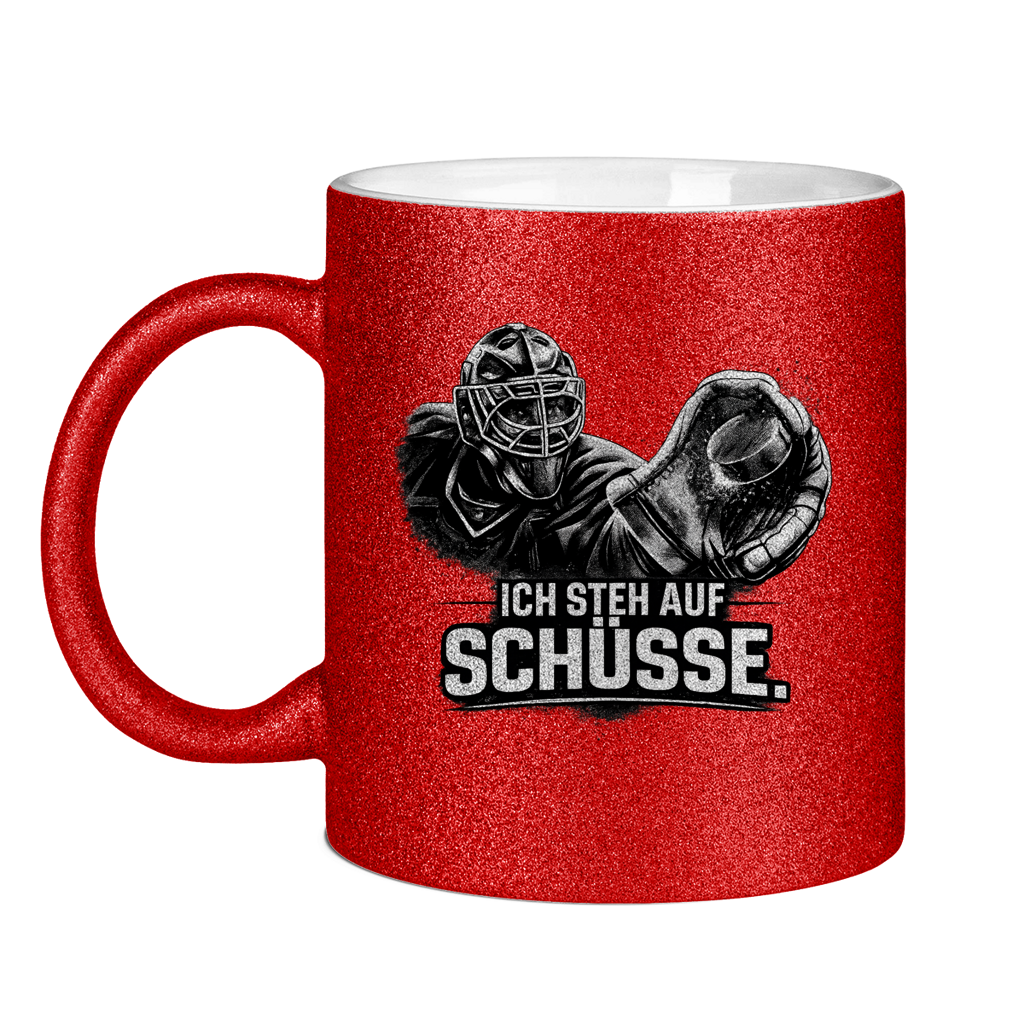 Glitzertasse GOALIE - STEH AUF SCHÜSSE