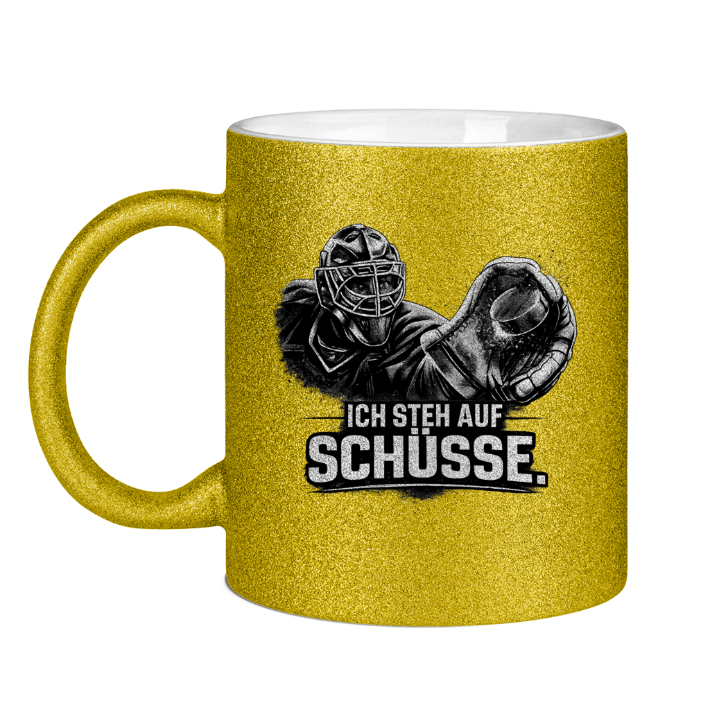 Glitzertasse GOALIE - STEH AUF SCHÜSSE
