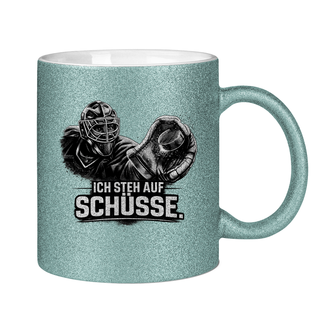 Glitzertasse GOALIE - STEH AUF SCHÜSSE
