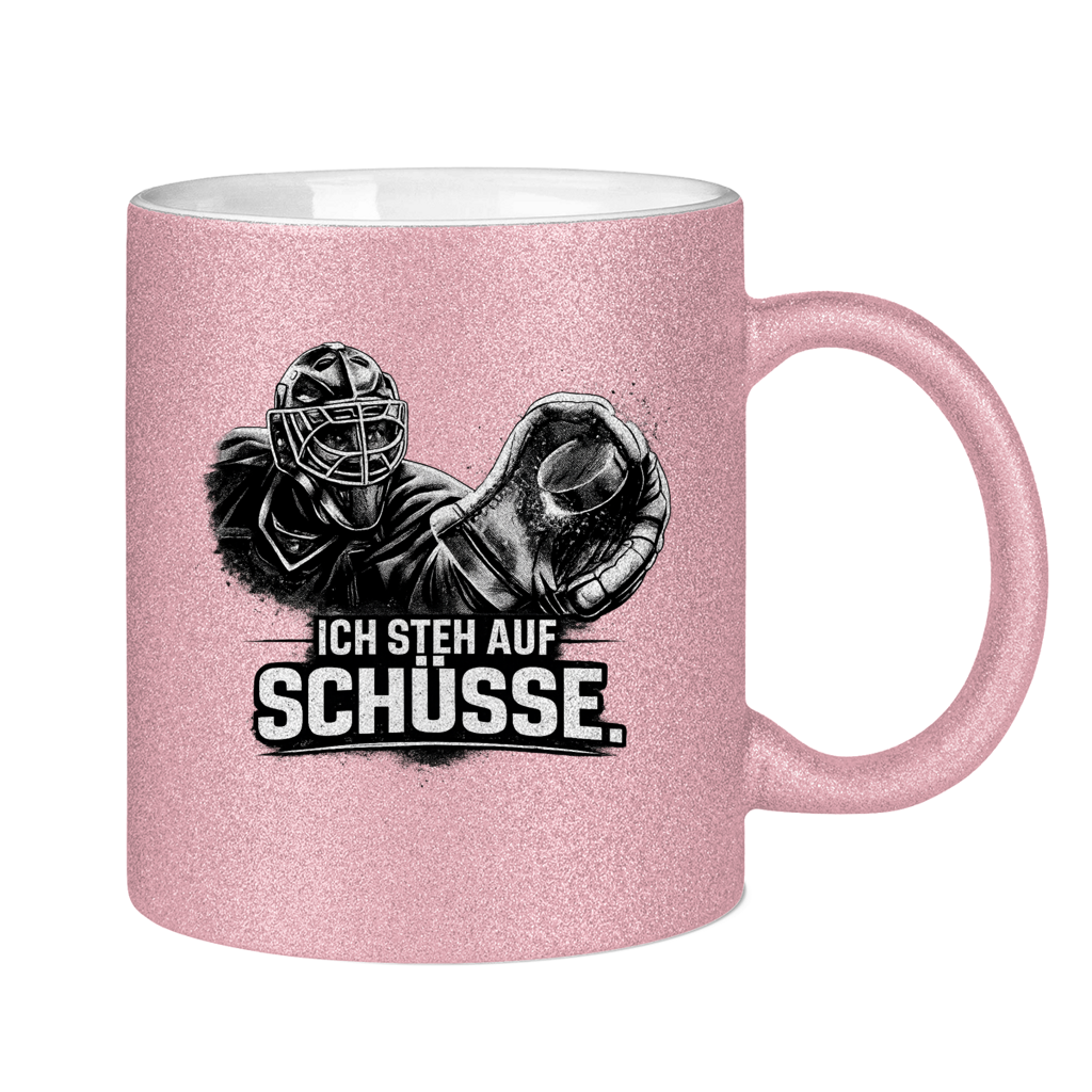 Glitzertasse GOALIE - STEH AUF SCHÜSSE