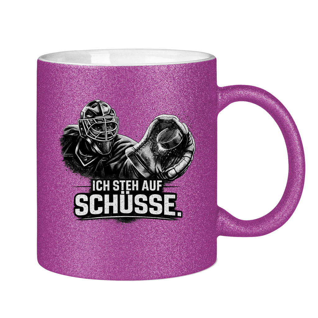 Glitzertasse GOALIE - STEH AUF SCHÜSSE