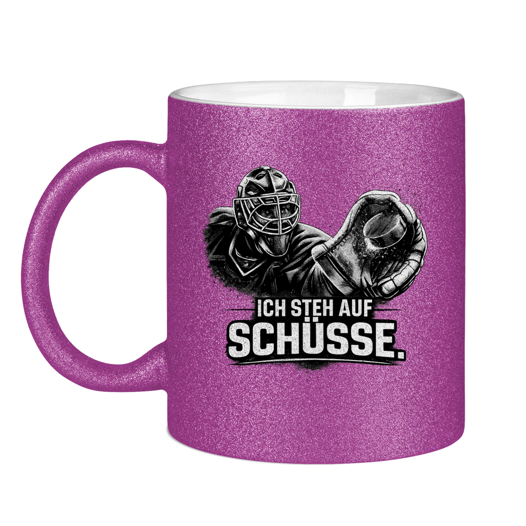 Glitzertasse GOALIE - STEH AUF SCHÜSSE