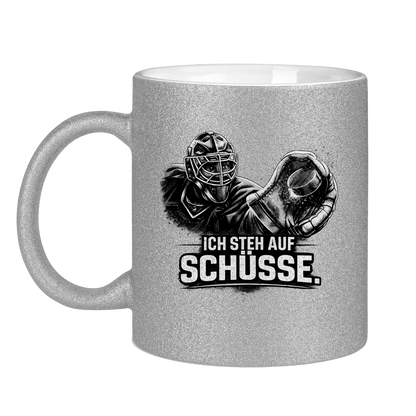 Glitzertasse GOALIE - STEH AUF SCHÜSSE