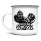 Emaille Tasse GOALIE - STEH AUF SCHÜSSE