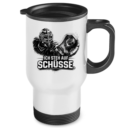 Edelstahl-Thermobecher GOALIE - STEH AUF SCHÜSSE