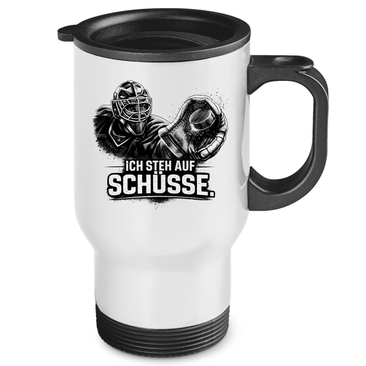 Edelstahl-Thermobecher GOALIE - STEH AUF SCHÜSSE