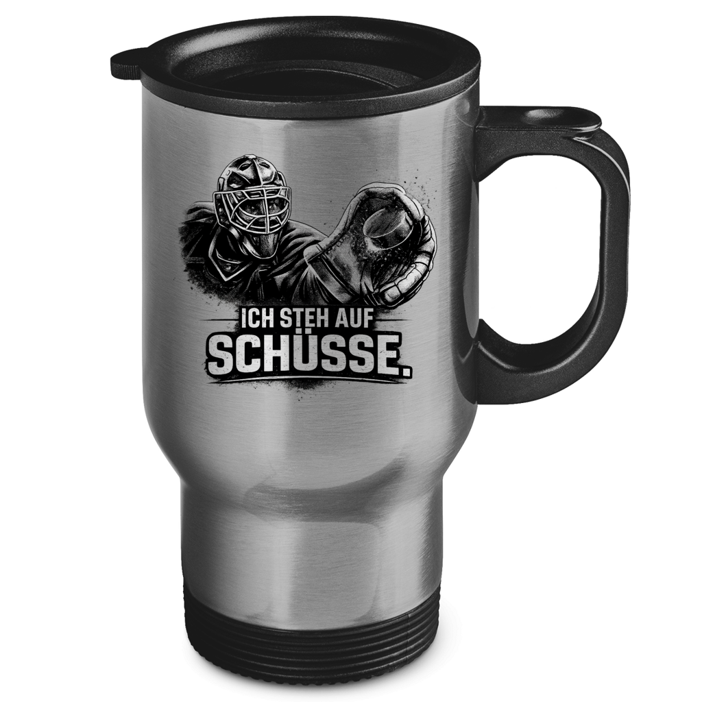 Edelstahl-Thermobecher GOALIE - STEH AUF SCHÜSSE