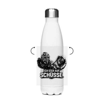 Edelstahl-Thermoflasche GOALIE - STEH AUF SCHÜSSE