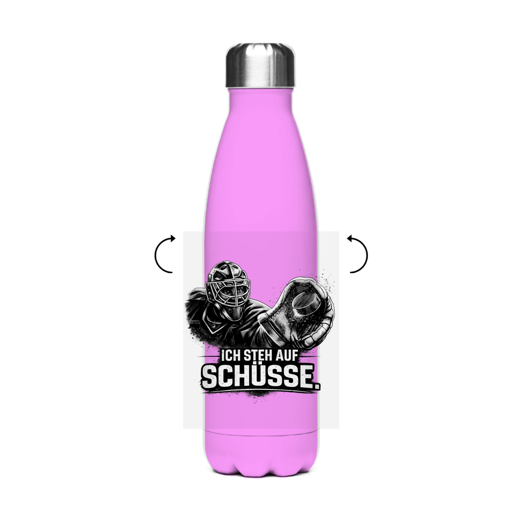 Edelstahl-Thermoflasche GOALIE - STEH AUF SCHÜSSE