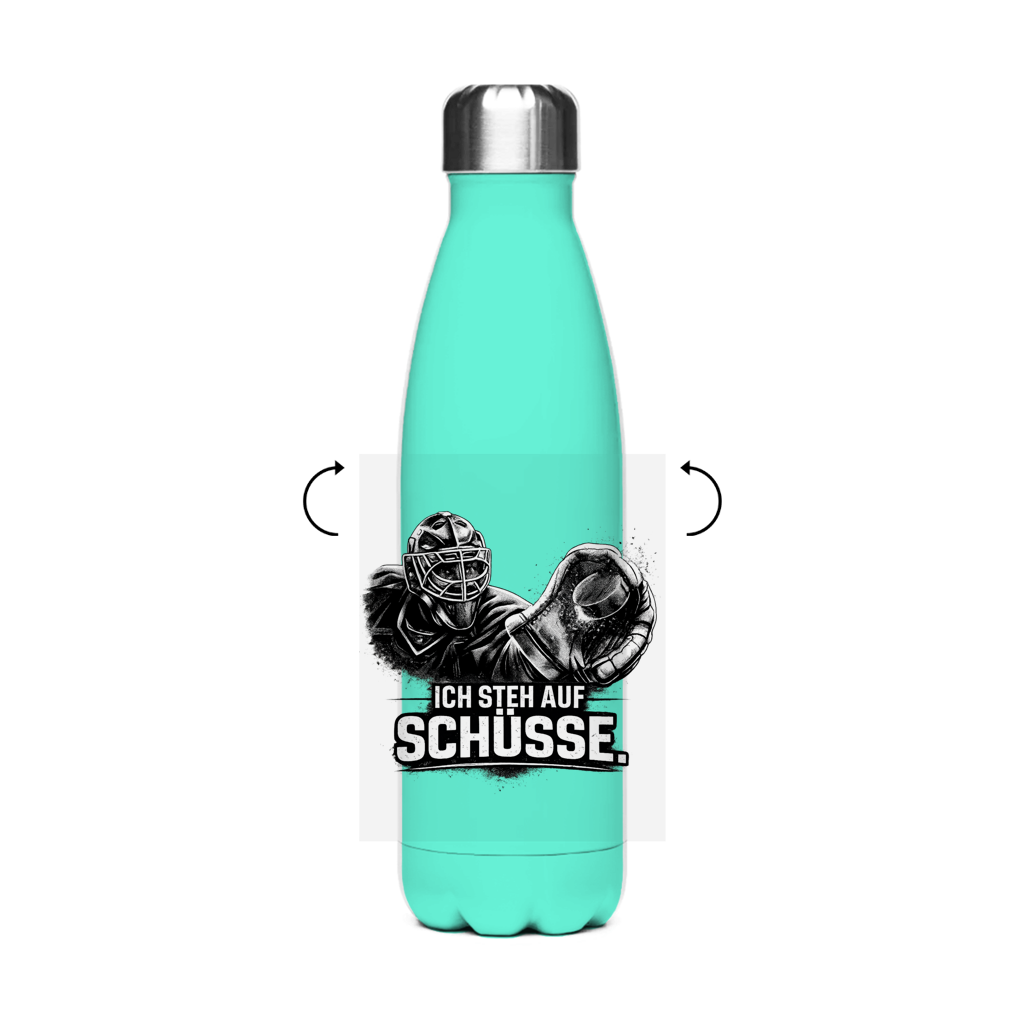 Edelstahl-Thermoflasche GOALIE - STEH AUF SCHÜSSE