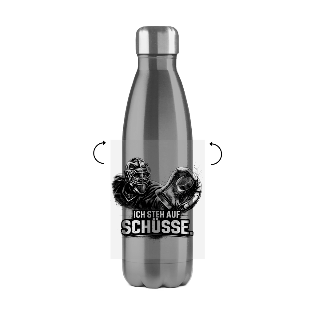 Edelstahl-Thermoflasche GOALIE - STEH AUF SCHÜSSE