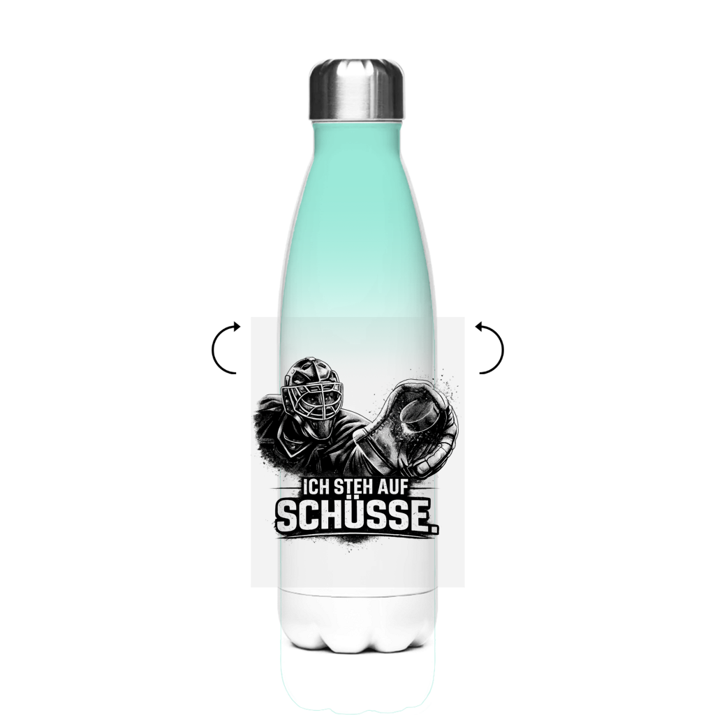 Edelstahl-Thermoflasche GOALIE - STEH AUF SCHÜSSE
