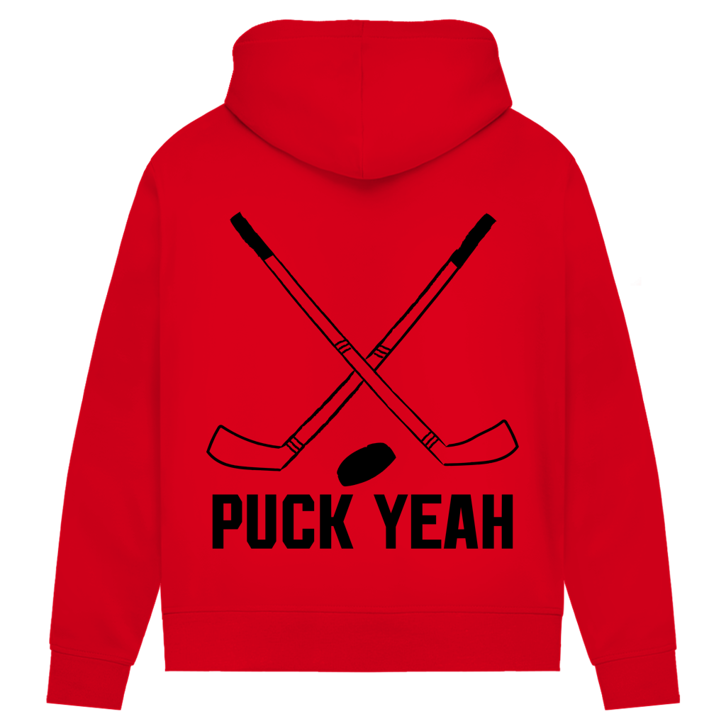 Damen Premium Hoodie PUCK YEAH (front&back)