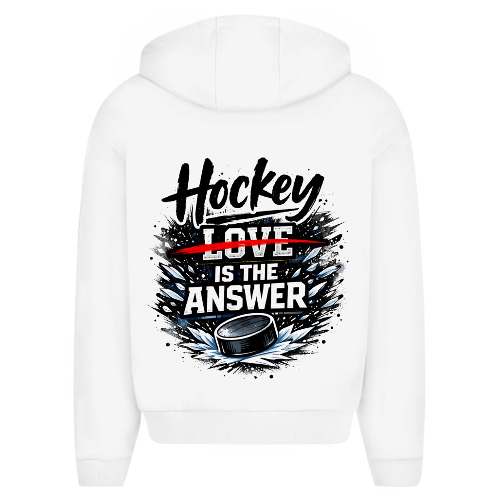 Oversize Zipper HOCKEY IS THE ANSWER (front&back)