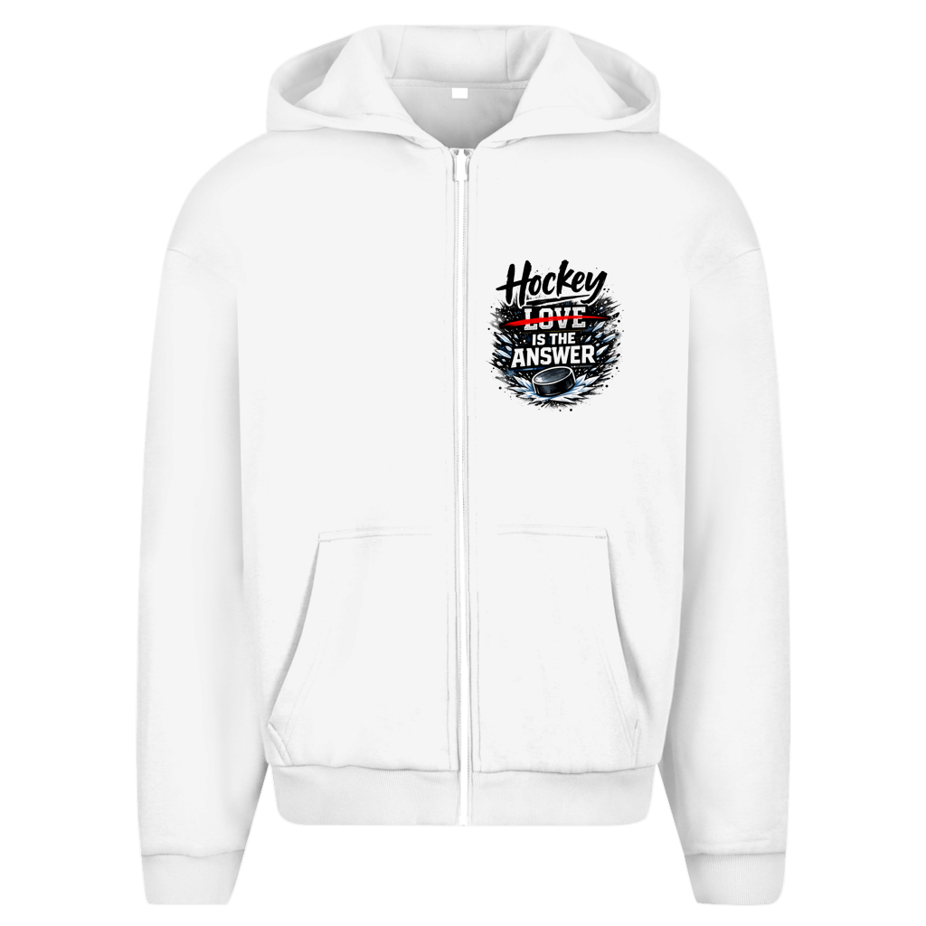 Oversize Zipper HOCKEY IS THE ANSWER (front&back)