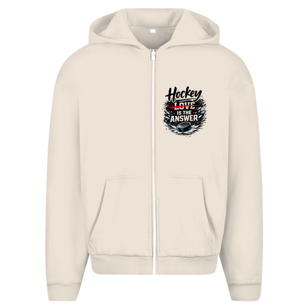 Oversize Zipper HOCKEY IS THE ANSWER (front&back)