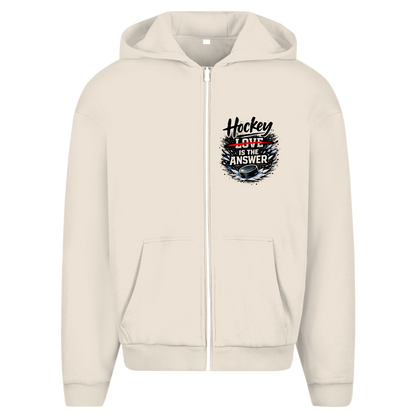 Oversize Zipper HOCKEY IS THE ANSWER (front&back)