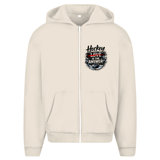 Oversize Zipper HOCKEY IS THE ANSWER (front&back)