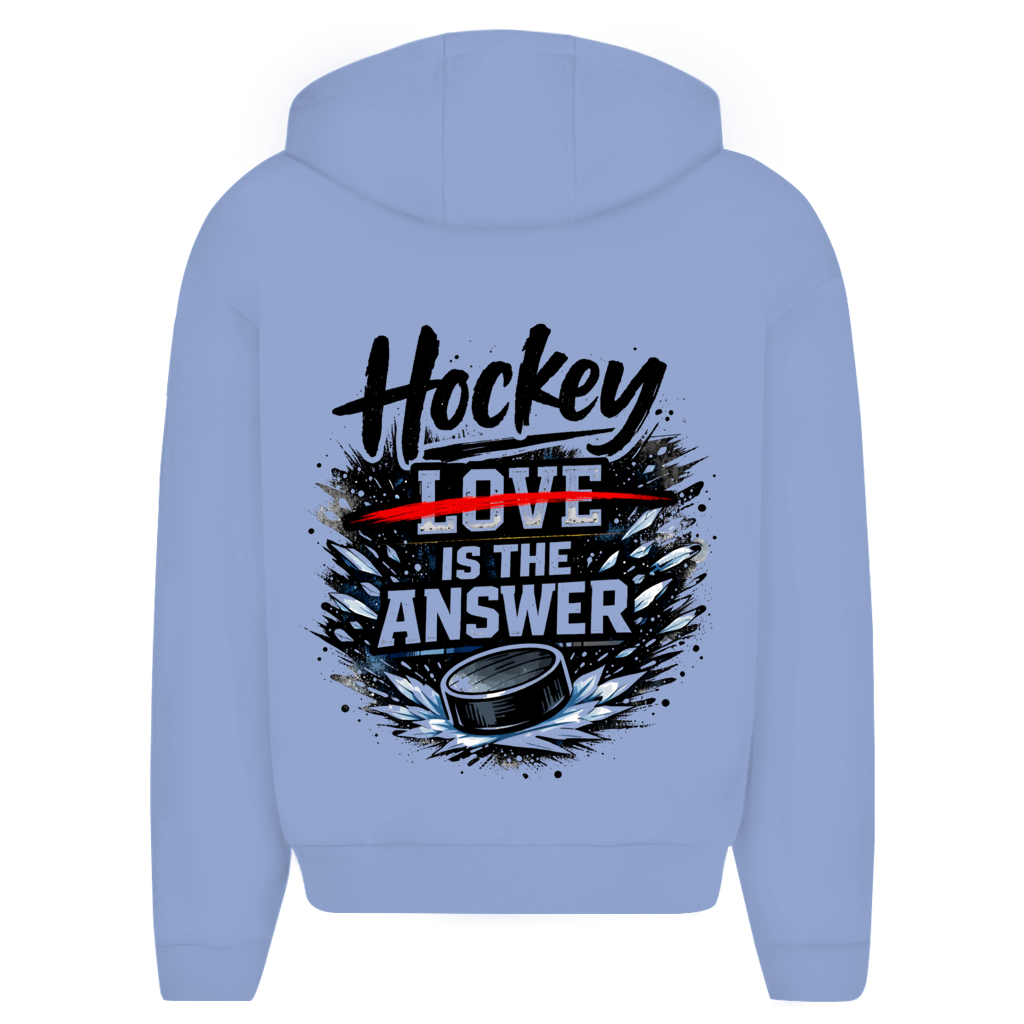 Oversize Zipper HOCKEY IS THE ANSWER (front&back)