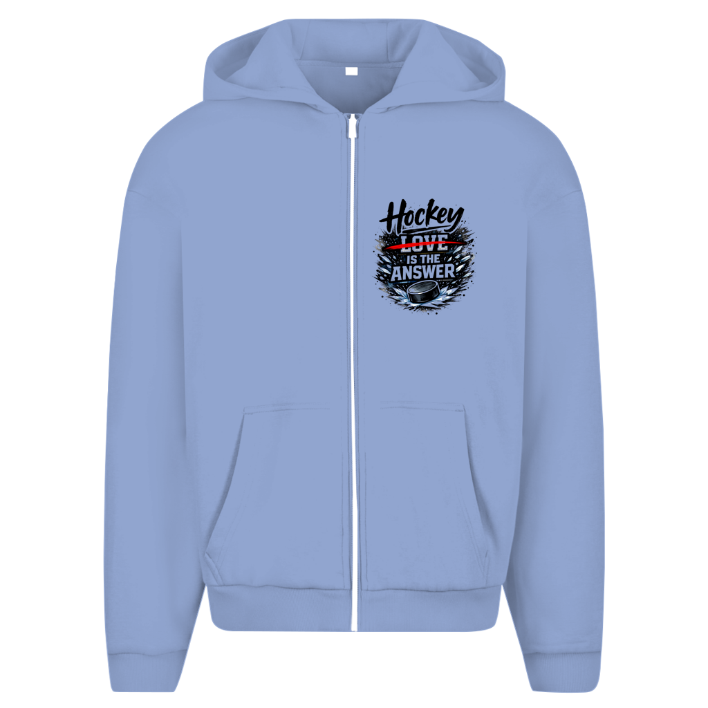 Oversize Zipper HOCKEY IS THE ANSWER (front&back)