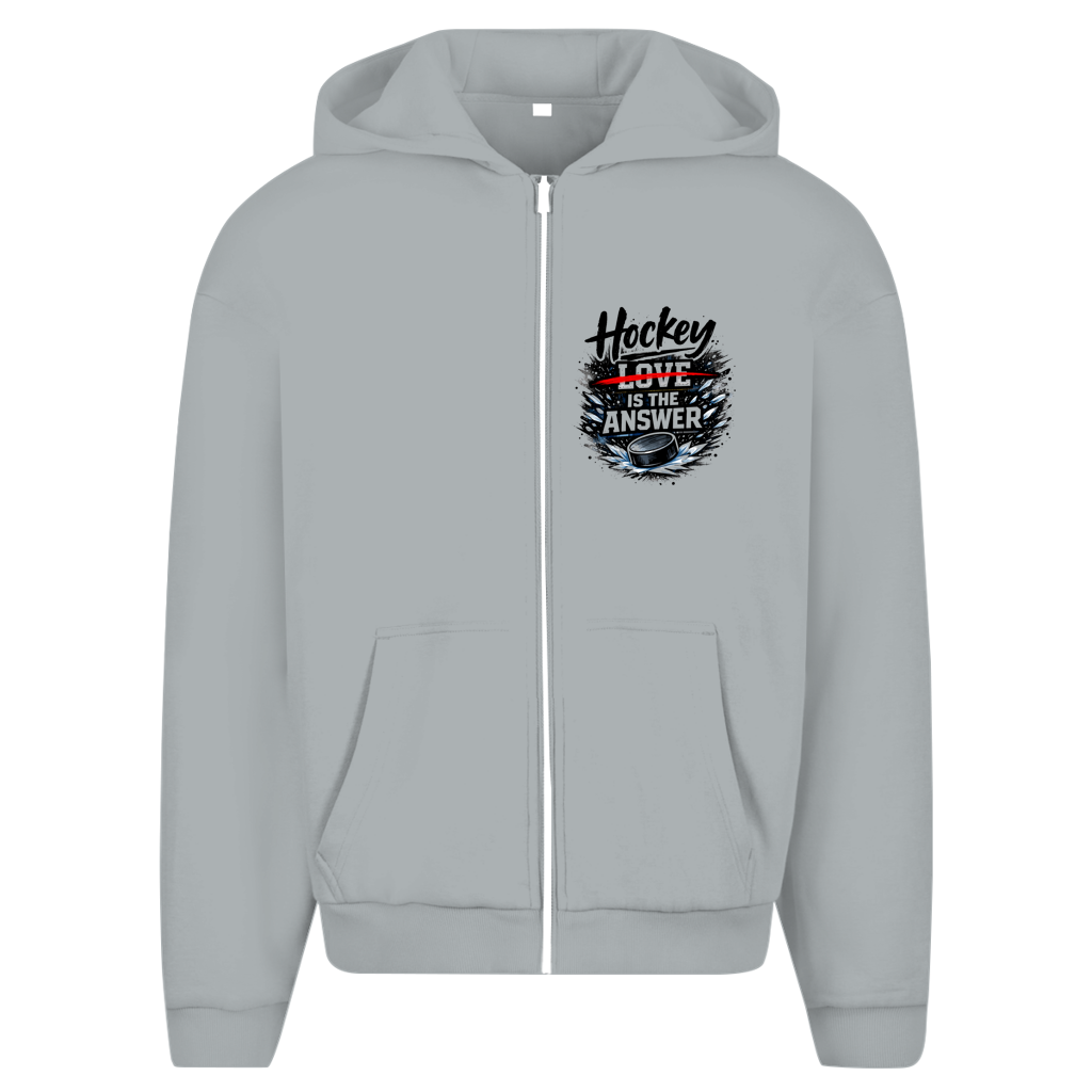 Oversize Zipper HOCKEY IS THE ANSWER (front&back)