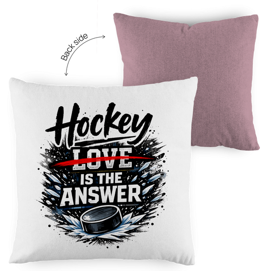Kopfkissen zweifarbig HOCKEY IS THE ANSWER