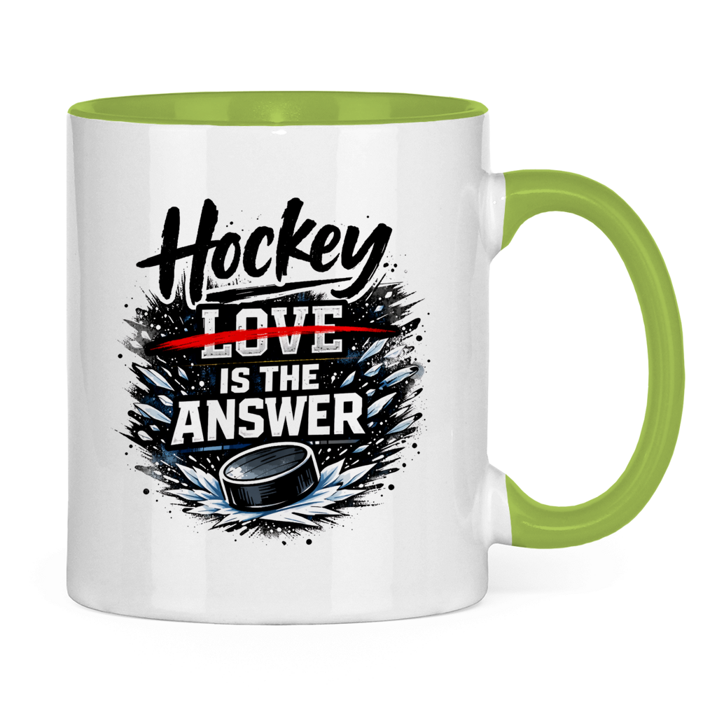 Tasse zweifarbig HOCKEY IS THE ANSWER