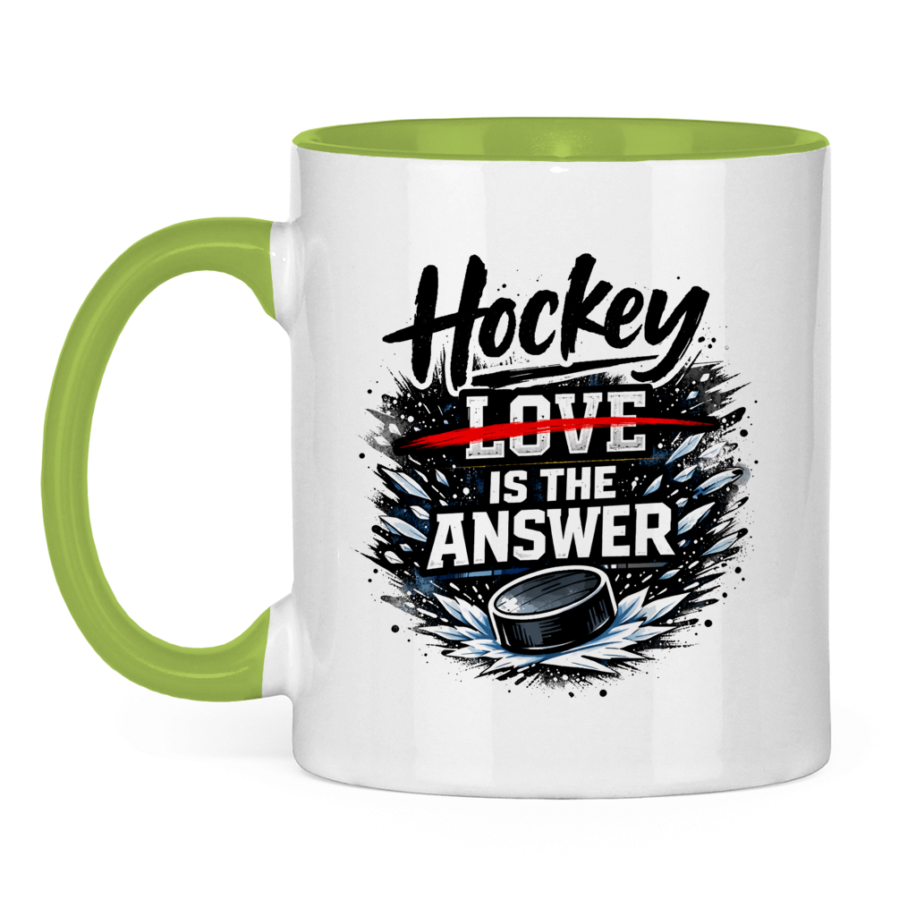 Tasse zweifarbig HOCKEY IS THE ANSWER