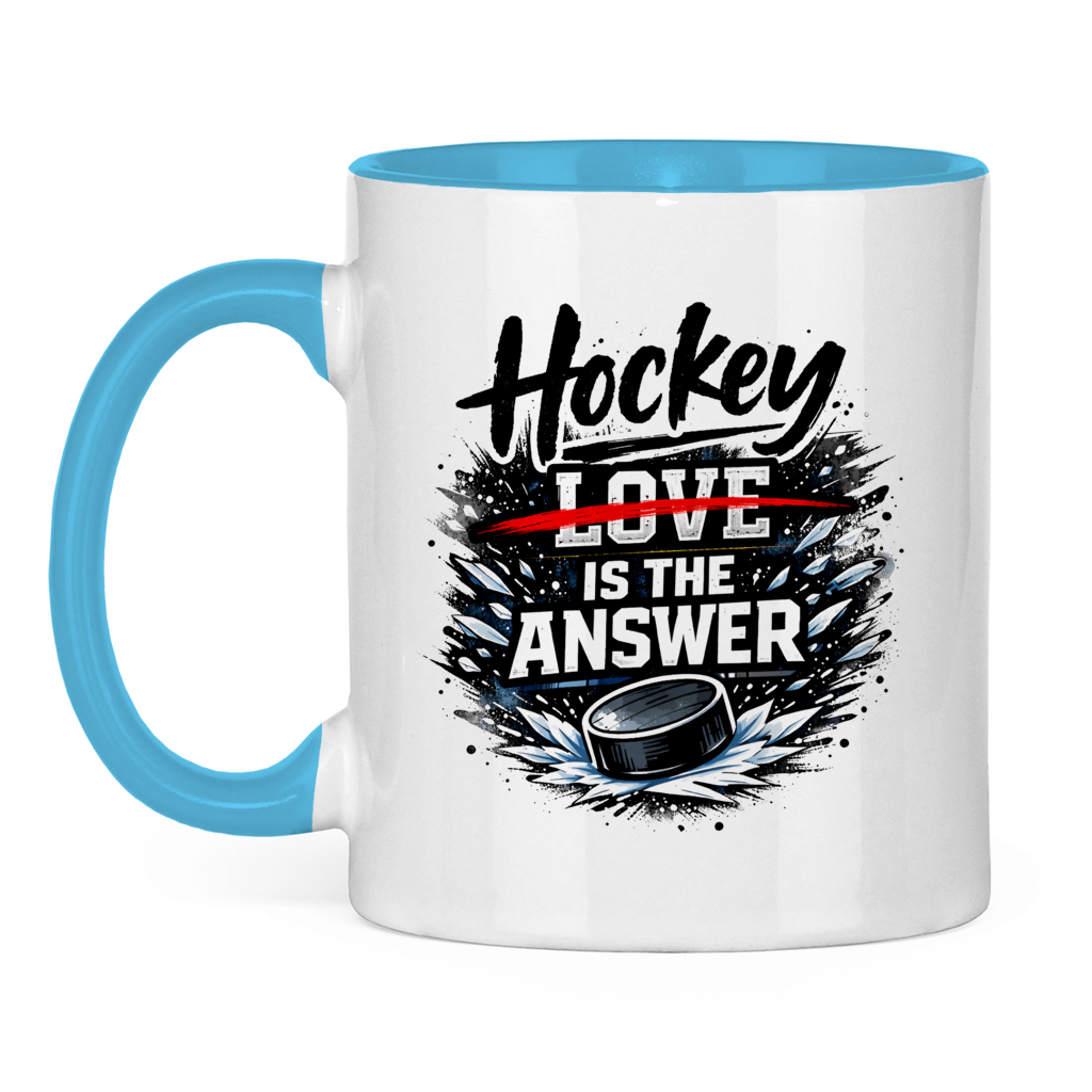 Tasse zweifarbig HOCKEY IS THE ANSWER