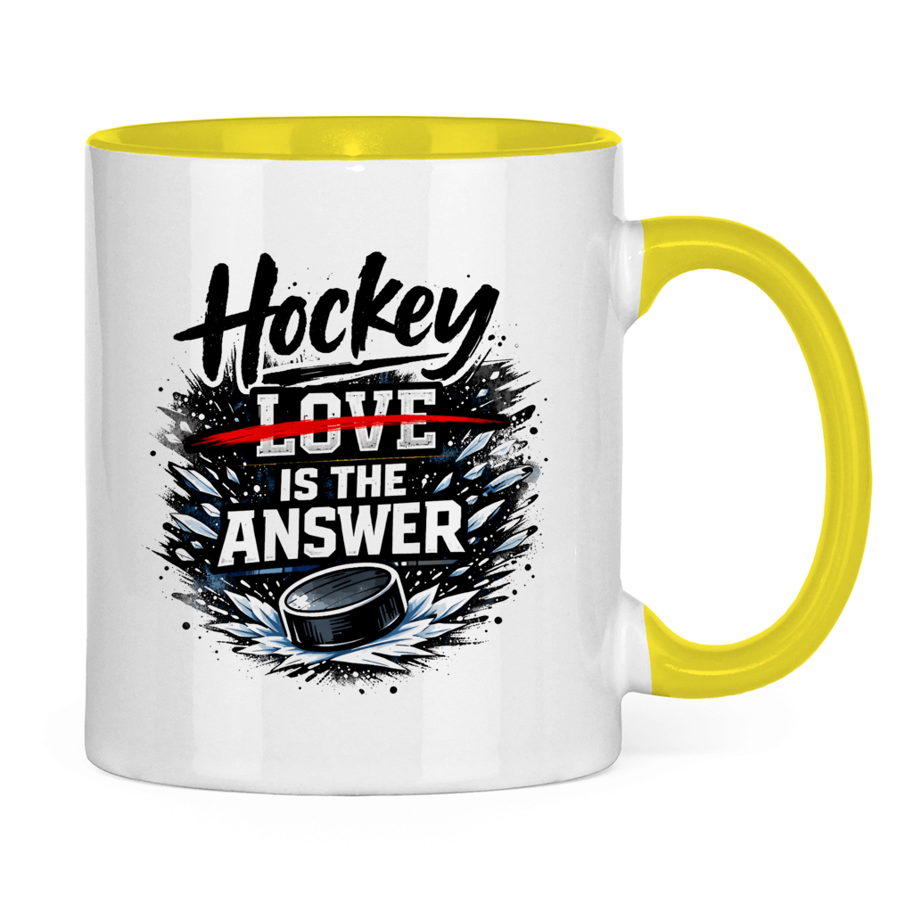 Tasse zweifarbig HOCKEY IS THE ANSWER