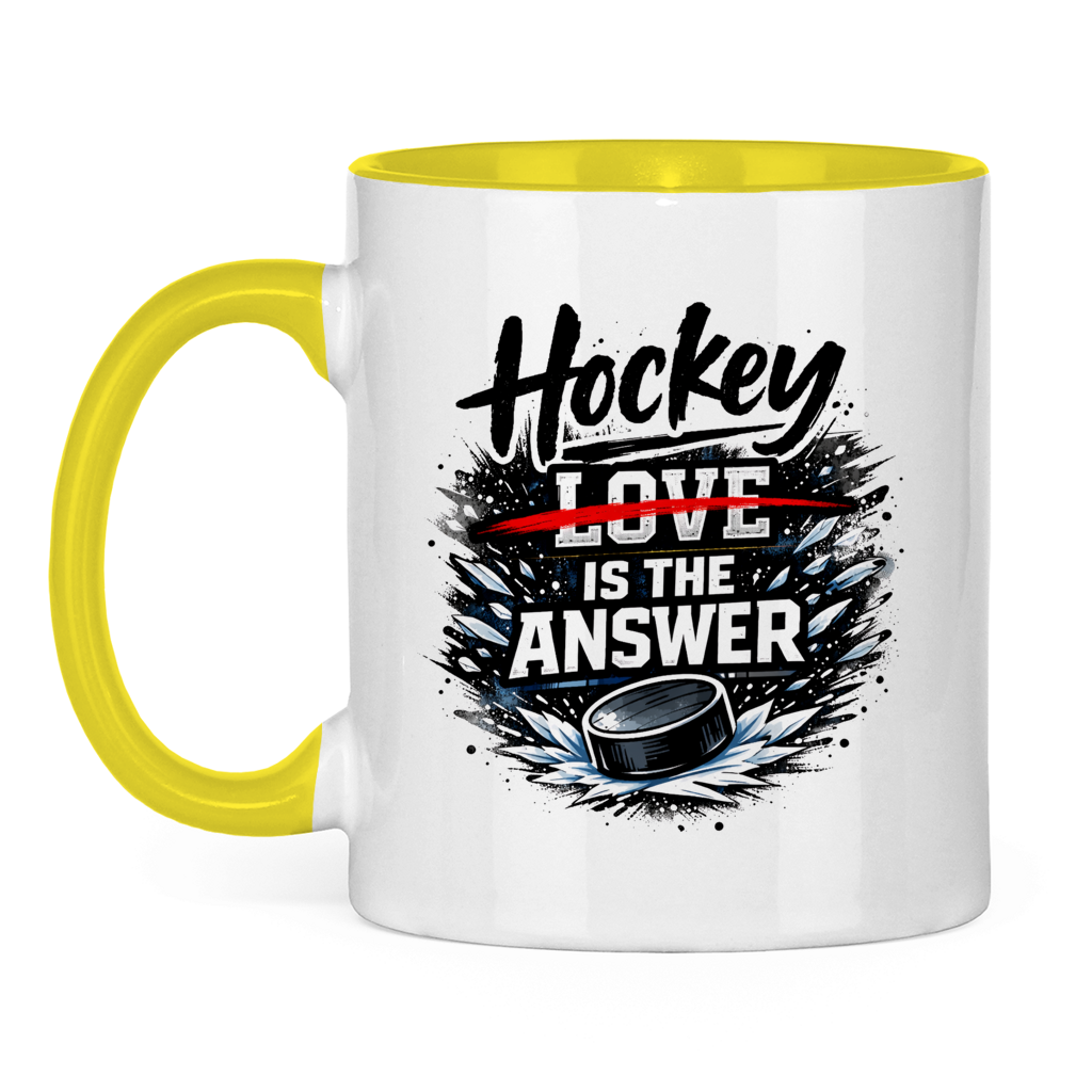 Tasse zweifarbig HOCKEY IS THE ANSWER