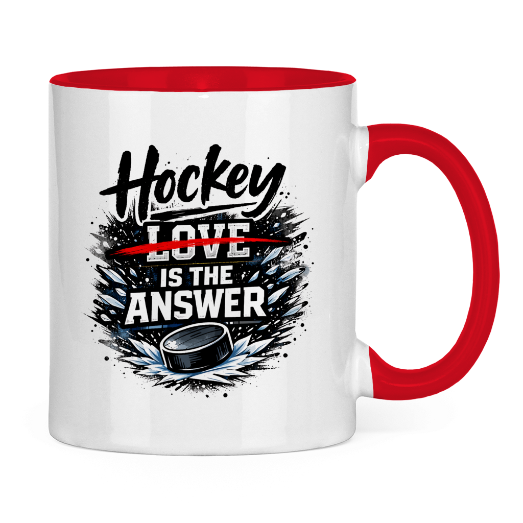 Tasse zweifarbig HOCKEY IS THE ANSWER