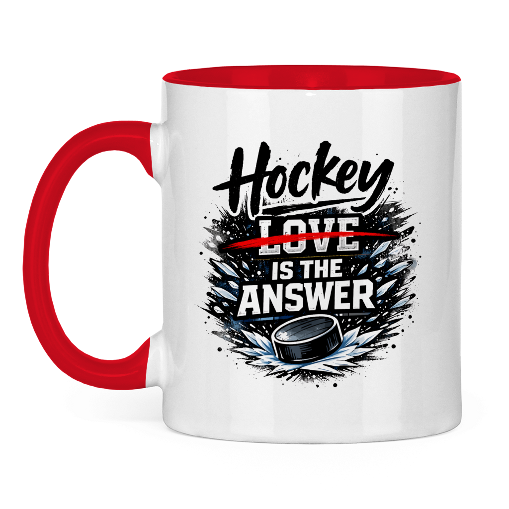 Tasse zweifarbig HOCKEY IS THE ANSWER