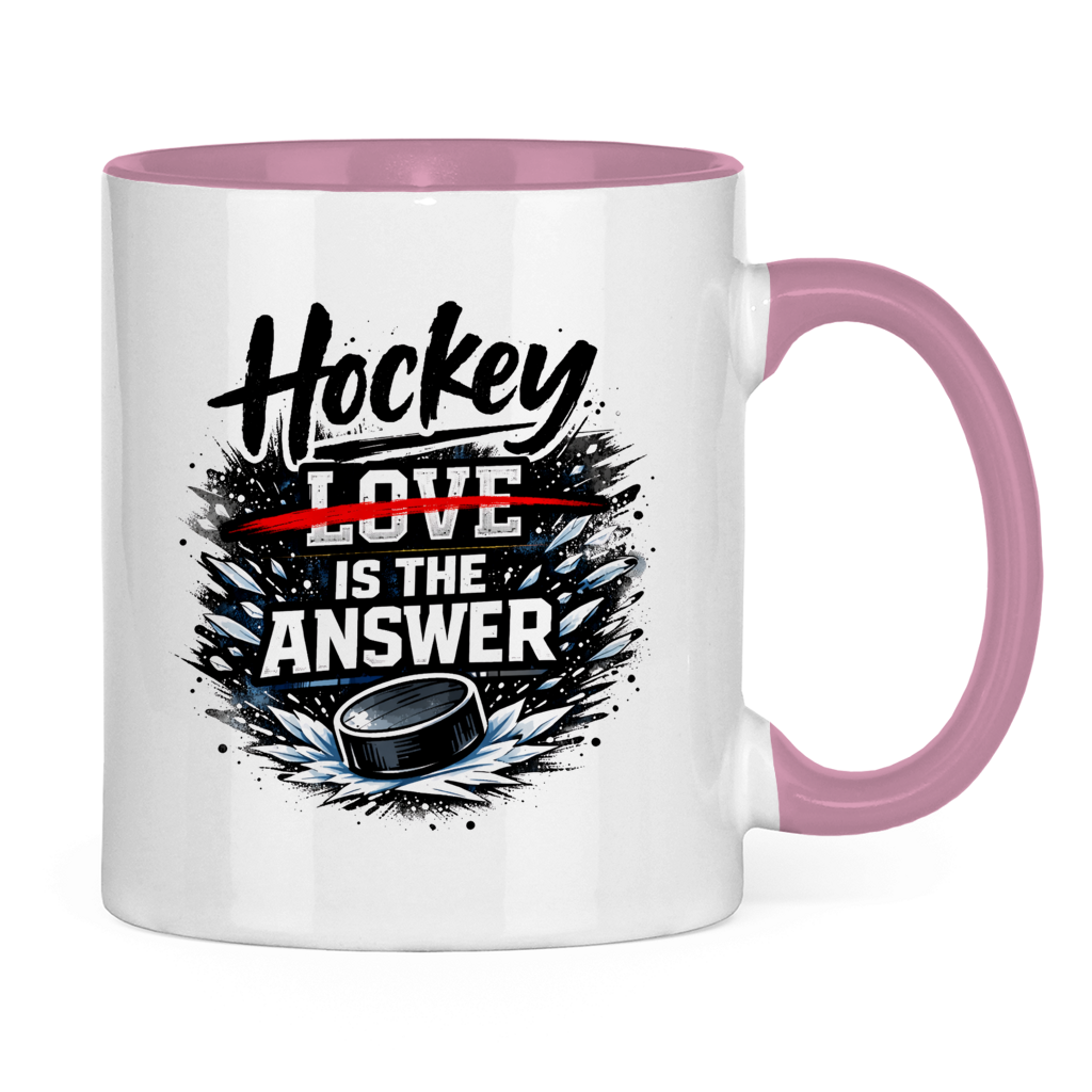 Tasse zweifarbig HOCKEY IS THE ANSWER