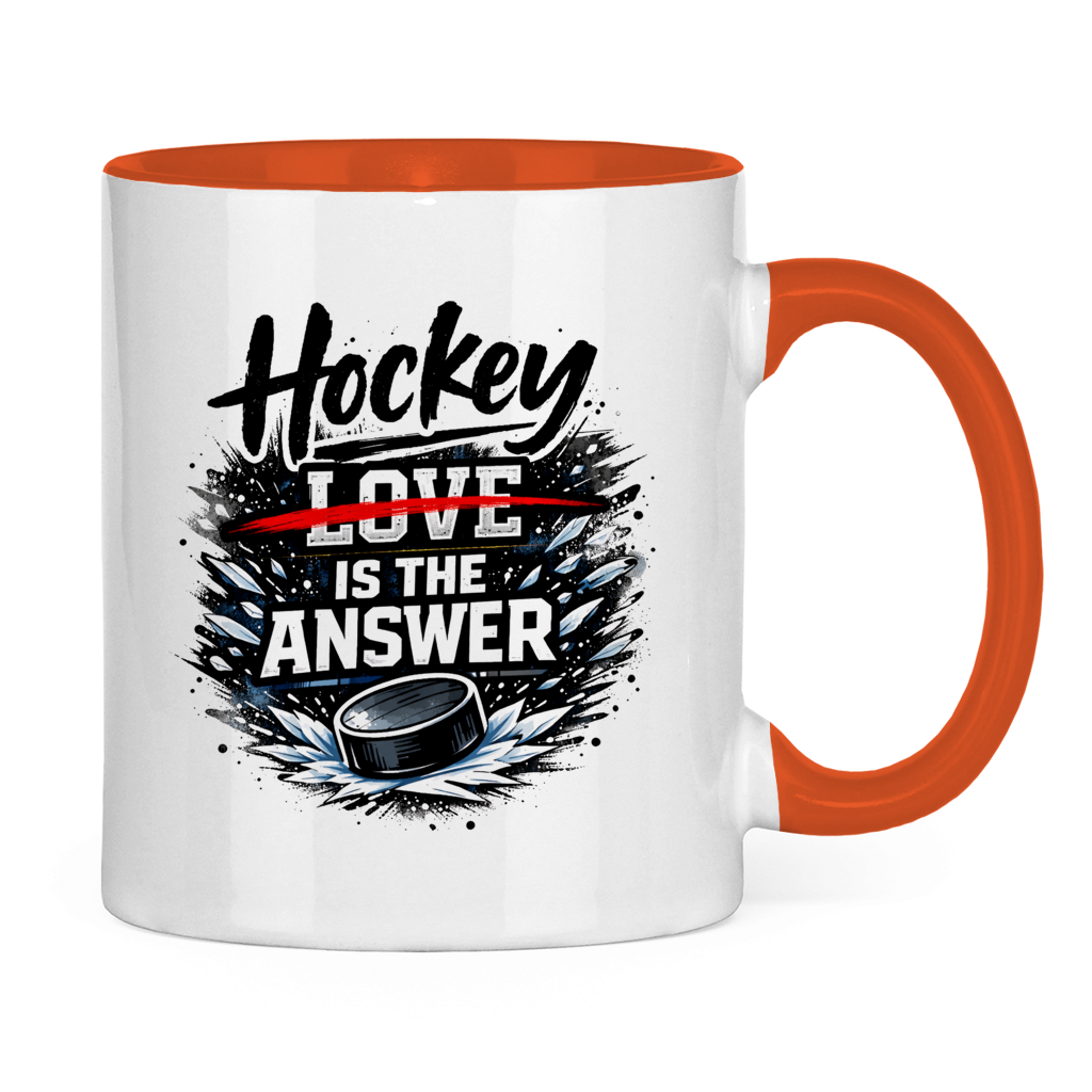 Tasse zweifarbig HOCKEY IS THE ANSWER