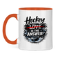 Tasse zweifarbig HOCKEY IS THE ANSWER