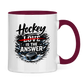 Tasse zweifarbig HOCKEY IS THE ANSWER