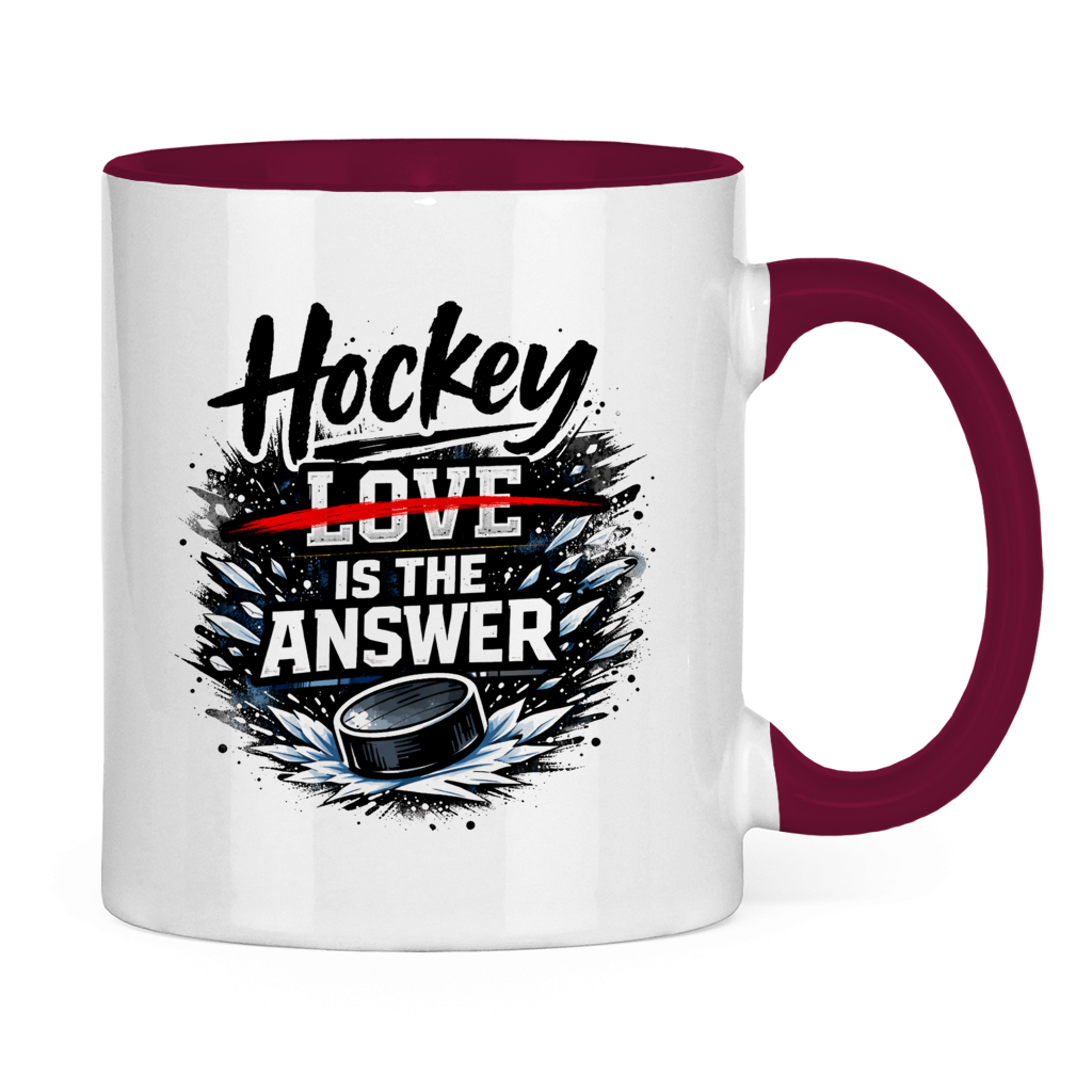 Tasse zweifarbig HOCKEY IS THE ANSWER