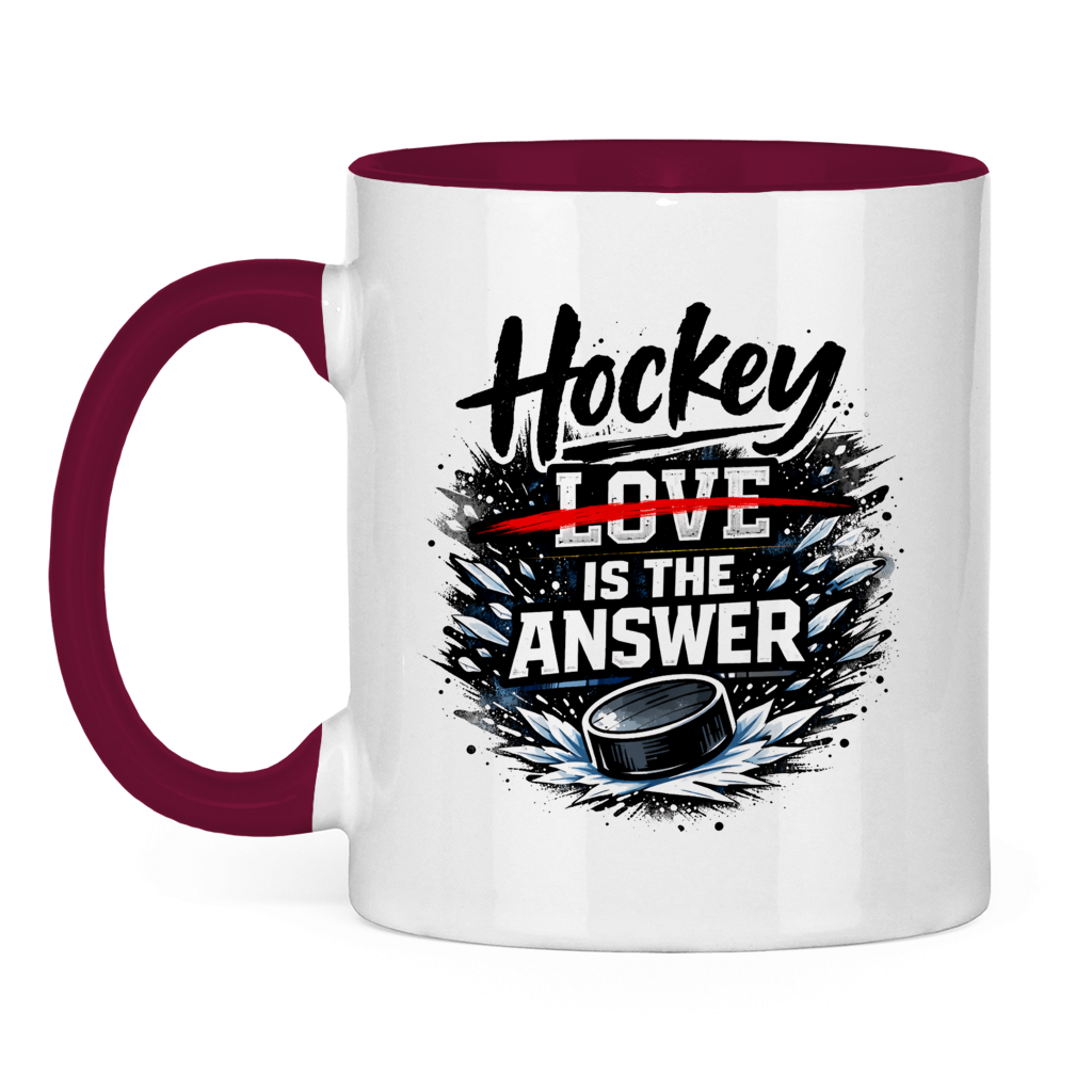 Tasse zweifarbig HOCKEY IS THE ANSWER