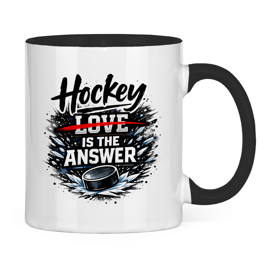 Tasse zweifarbig HOCKEY IS THE ANSWER