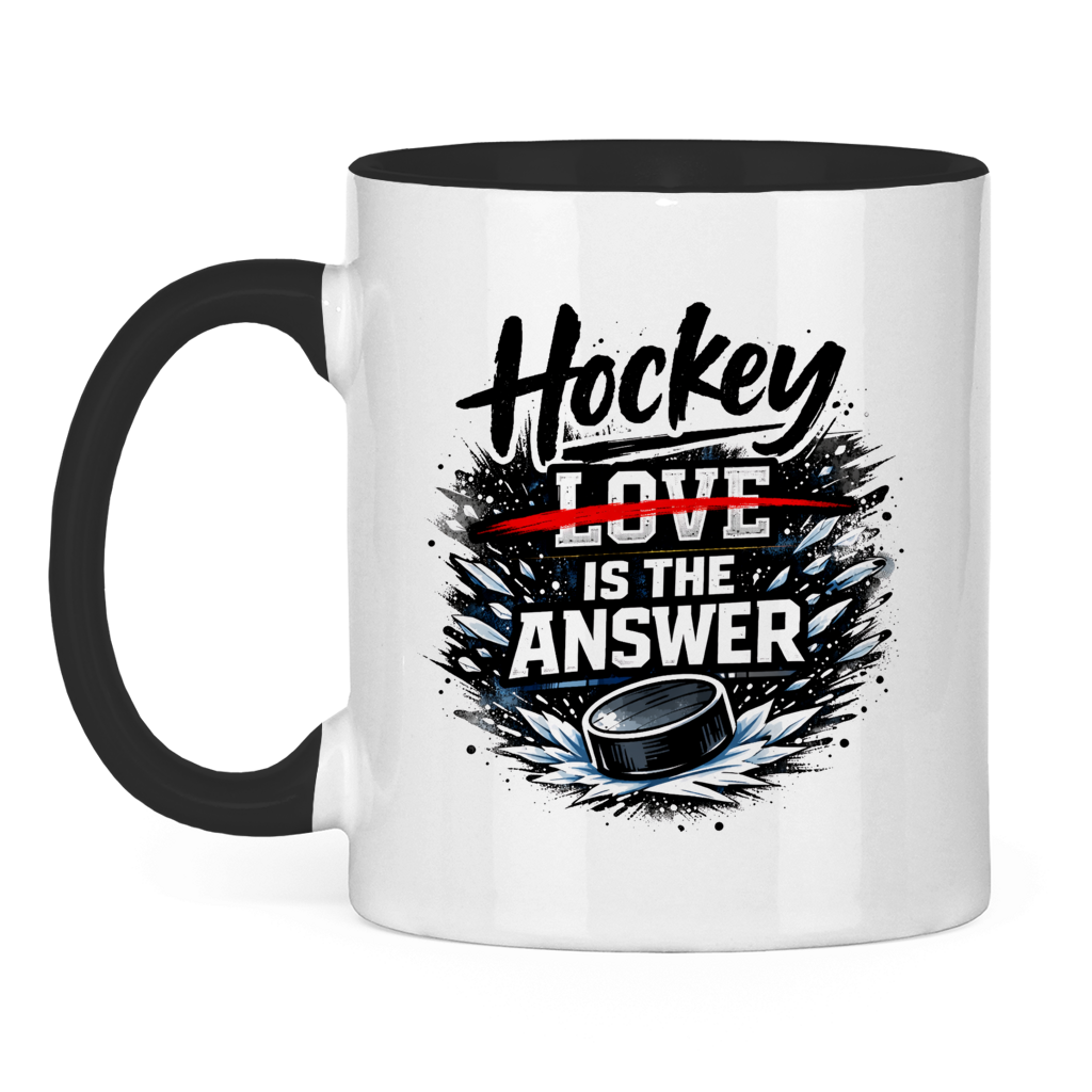 Tasse zweifarbig HOCKEY IS THE ANSWER